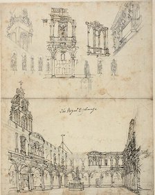 Study for The Royal Exchange, from Microcosm of London, c. 1809. Creator: Augustus Charles Pugin.