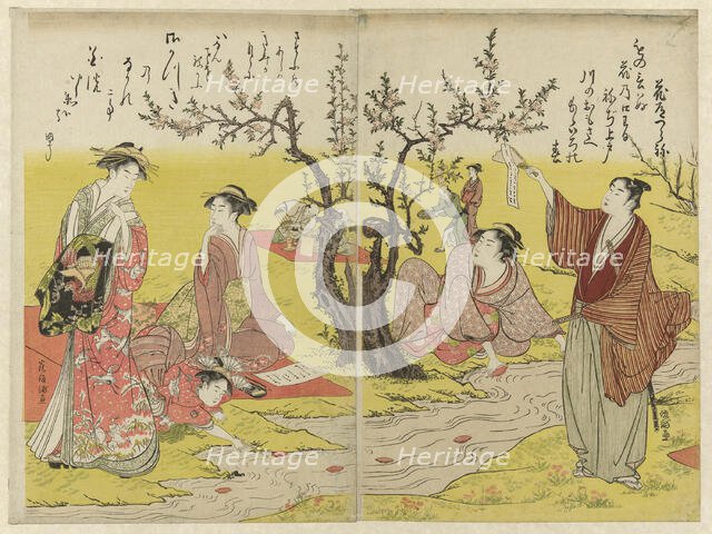 Party by a winding stream, Japan, n.d. Creator: Kubo Shunman.