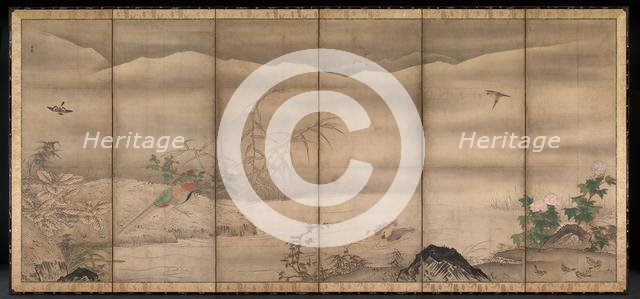 Birds and Flowers in a Landscape of the Four Seasons, second half of the 1500s. Creator: Sessh? T?y? (Japanese, 1420-1506), follower of.