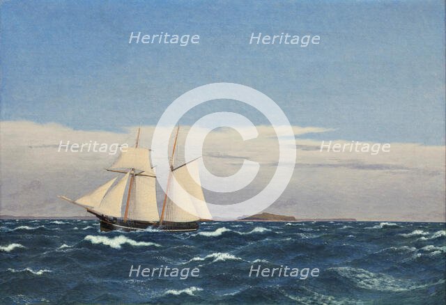 Seascape with the island of Hjelm and the coast of Jutland, 1827-45. Creator: CW Eckersberg.