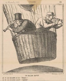 En ballon captif, 1867. Creator: Honore Daumier.