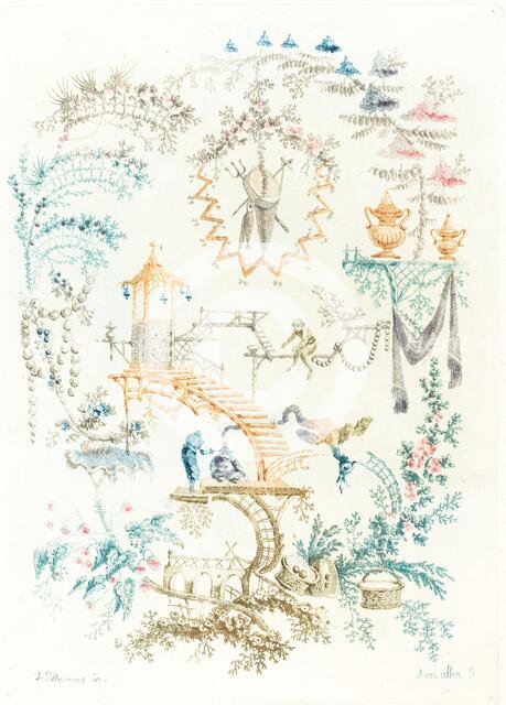 Chinese Arabesque with a Monkey, early 1760s. Creator: Anne Allen.