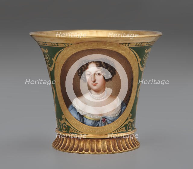 Cup (Tasse Jasmin À Pied Cannelé, 1St Size) With Portrait Of Anna Scott, Duchess..., 1811. Creator: Unknown.