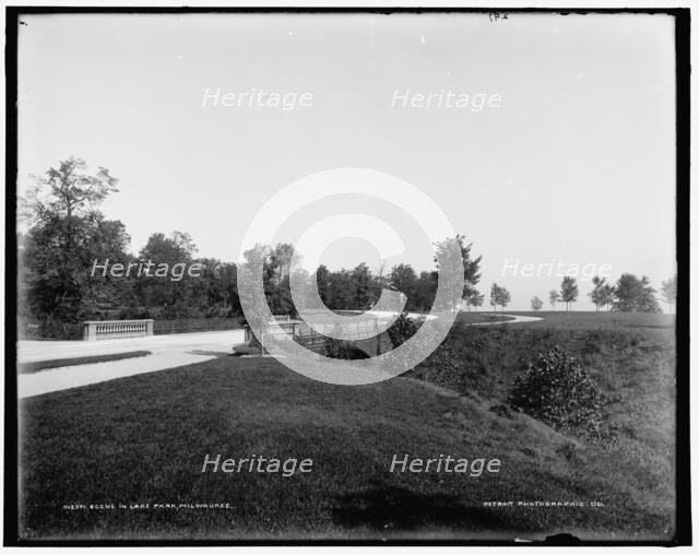 Scene in Lake Park, Milwaukee, between 1890 and 1901. Creator: Unknown.