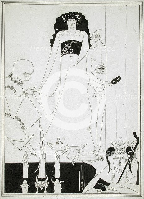 Enter Herodias. Illustration for Salome by Oscar Wilde. Artist: Beardsley, Aubrey (1872–1898)