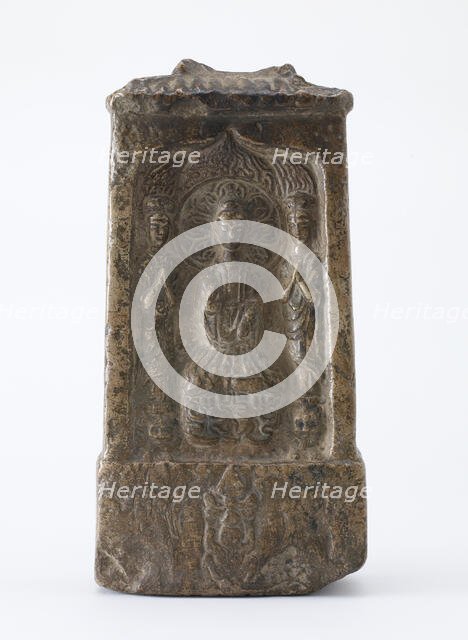 Buddhist tablet in the form of a miniature shrine, Period of Division, ca. 520. Creator: Unknown.