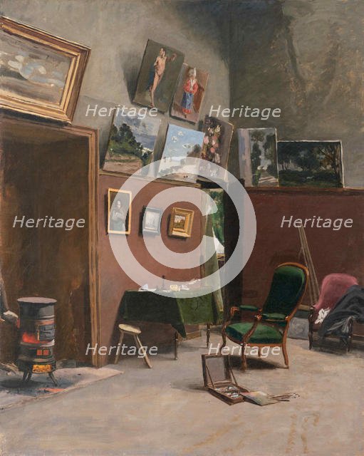 The studio of the artist at Rue Furstenberg, 1865. Creator: Bazille, Frédéric (1841-1870).