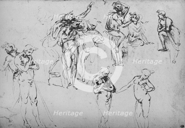 'Various Groups and Single Figures', c1480 (1945). Artist: Leonardo da Vinci.