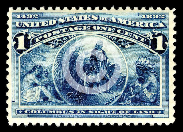 1c Columbus in Sight of Land single, 1893. Creator: American Bank Note Company.
