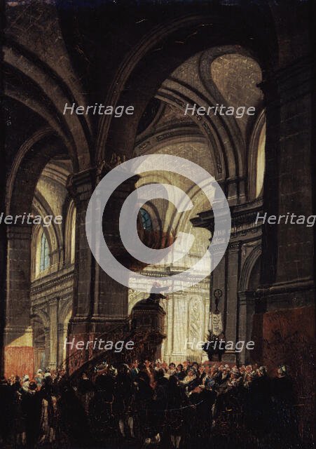 Sermon of a Capuchin in the Church of Saint Roch, 1780. Creator: Demachy, Pierre-Antoine (1723-1807).
