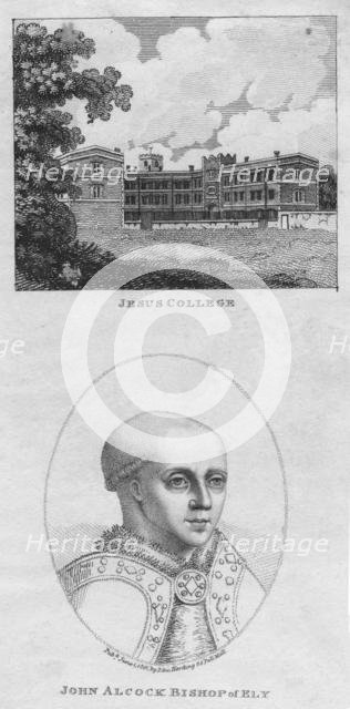 'Jesus College; John Alcock Bishop of Ely', 1801. Creator: Edward Harding.