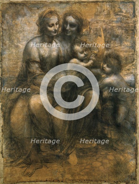 'The Virgin and Child with Saint Anne and Saint John the Baptist, c1500.  Artist: Leonardo da Vinci