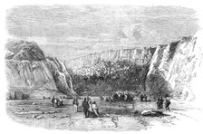 Holyhead Harbour Works...the Face of the Mountain after the Grand Blasting Operations..., 1857.  Creator: Unknown.