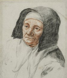 Portrait of an elderly woman, unknown date. Creator: Anon.