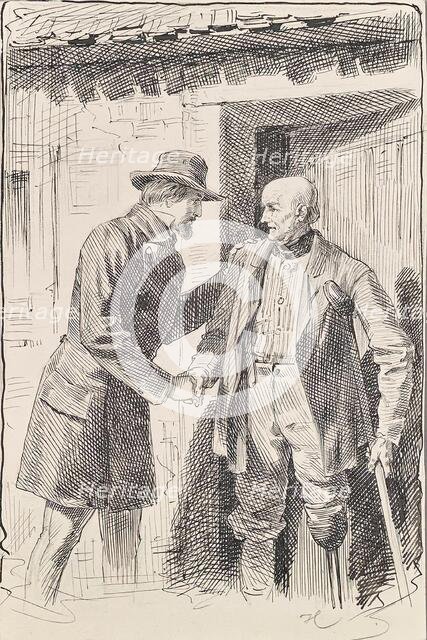 Two men, one of them an amputee, around 1875. Creator: Joseph Eugen Horwarter.