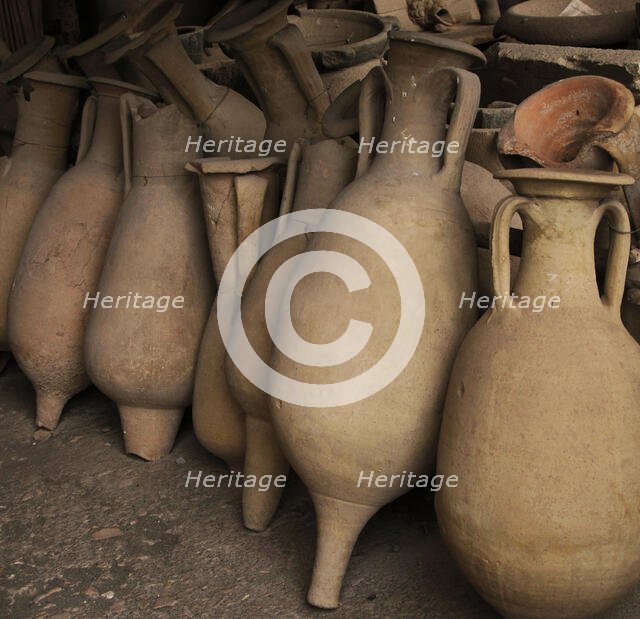 The Antiquarium, amphoras, Pompeii, Italy, 2009.  Creator: LTL.