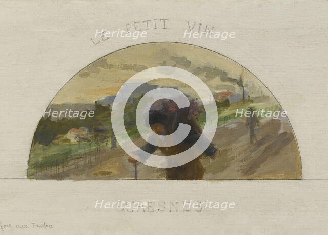 Esquisse pour la salle à manger de l'Hôtel de Ville de Paris : Montreuil : les pêches..., c1891-1892 Creator: Paul Louis Delance.