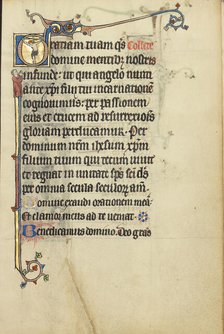 Initial G: The Crucifixion; Ruskin Hours; Ruskin Hours, about 1300. Creator: Unknown.