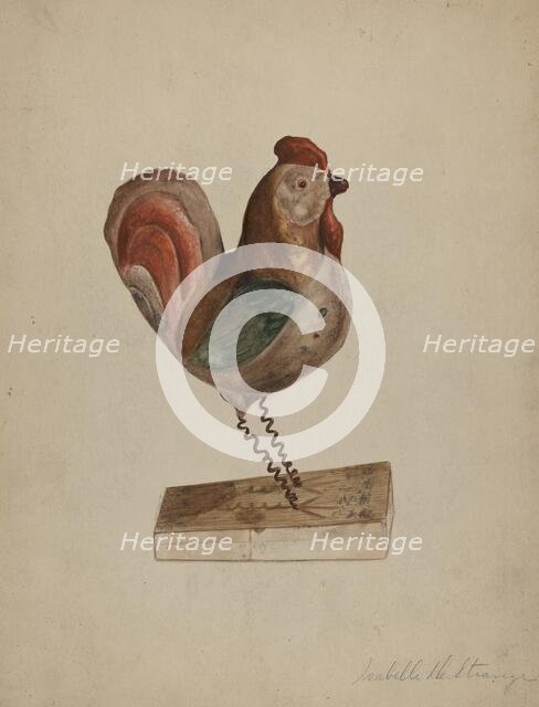 Pa. German Toy Rooster with Bellows, 1935/1942. Creator: Isabelle De Strange.