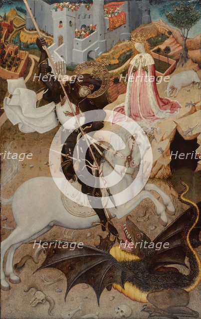 Saint George Killing the Dragon, 1434-1435. Artist: Martorell, Bernat, the Elder (1390-1452)