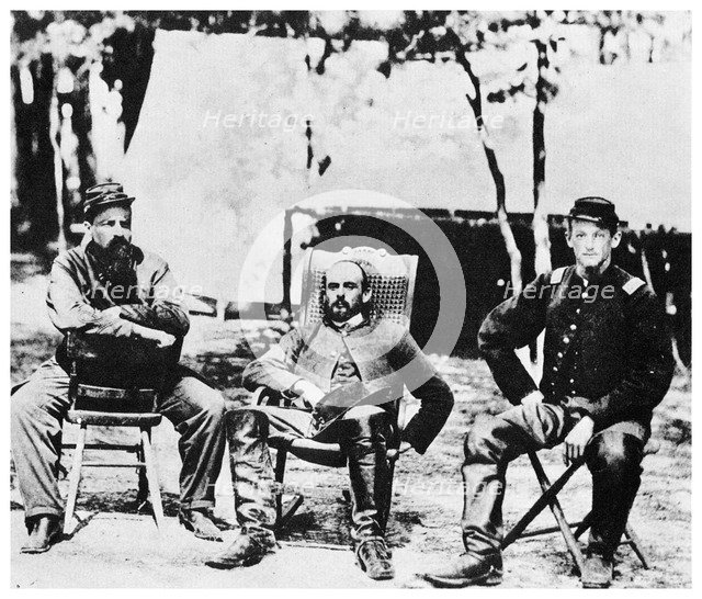 Union officers before the fall of Petersburg, American Civil War, 1864 (1955). Artist: Unknown