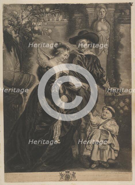 Rubens, his wife, Helena Fourment, and their child, ca. 1770. Creator: Charles Phillips.