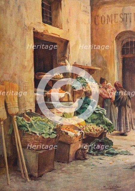 'The Green-grocer shop', c1910, (1912). Artist: Walter Frederick Roofe Tyndale.