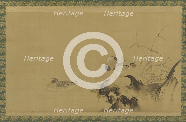 Mandarin ducks in a landscape, Edo period, mid 17th-early 18th century. Creator: Kanô Yôboku Tsunenobu.