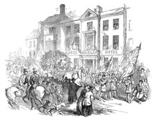 The Cymreigyddion Festival - the procession through Abergavenny, 1845. Creator: Smyth.