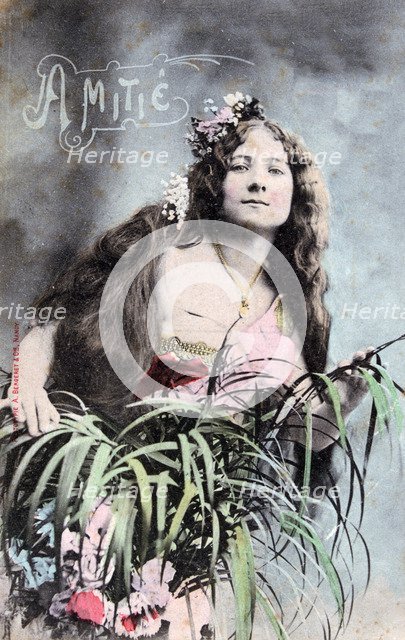 'Friendship', Vintage French postcard, c1900. Artist: Unknown