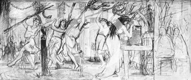 First sketch of 'The Vintage Festival', c1871 (c1880-1882). Artist: Unknown