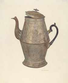 Tin Coffee Pot, 1935/1942. Creator: Carl Strehlau.