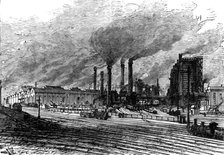 Iron furnaces at Middlesbrough, 1881. Creator: Unknown.