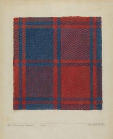 Plaid Homespun Coverlet, 1935/1942. Creator: Clyde L. Cheney.