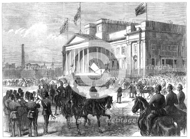 Visit of the Prince and Princess of Wales to Liverpool:...at the Liverpool Free Library, 1865. Creator: Unknown.