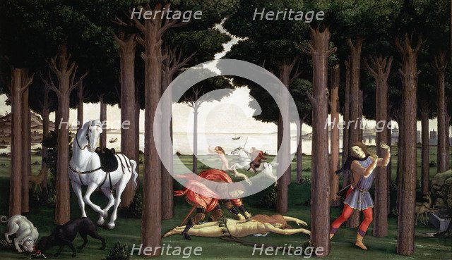 The History of Nastagio degli honesty' (Table II) by Sandro Botticelli.