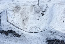 Milecastle 39 on Hadrian's Wall in the snow, Northumberland, 2018. Creator: Emma Trevarthen.