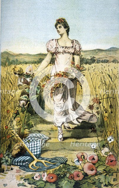 Poster with 'Allegory of Summer', 1889. Creator: Mendez Bringas, Narciso (1866-1933).