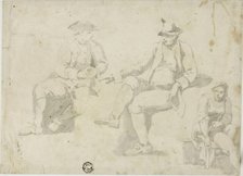 Three Sketches of Seated Figures, n.d. Creator: Unknown.