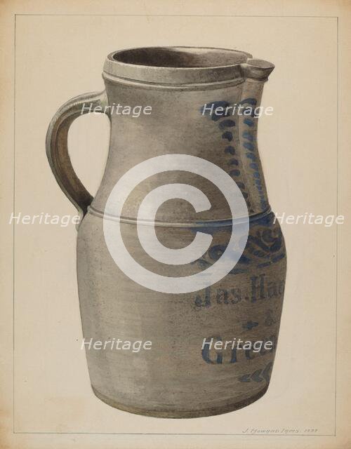 Batter Pitcher, c. 1937. Creator: J. Howard Iams.