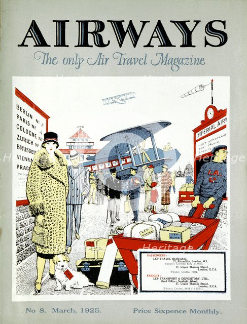 Passengers arriving to embark for Paris at Croydon Aerodrome, London, 1925. Artist: Unknown