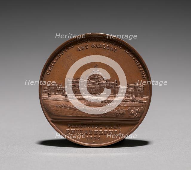 Medal: Commemorating the Centennial International Exhibition, 1876, 1876. Creator: Unknown.