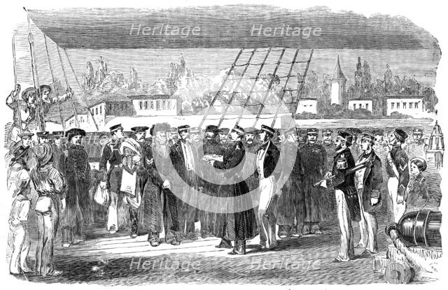 Russian Prisoners on board "The Fury", at Constantinople, 1854. Creator: Unknown.