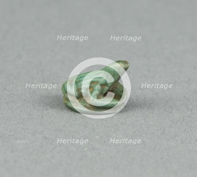 Scaraboid of a Frog; Ankh Sign on Underside, Egypt, New Kingdom, Dynasty 18 (about 1550-1295 BCE). Creator: Unknown.