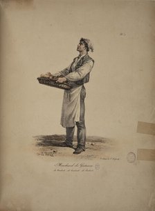 Cake seller. From the Series "Cris de Paris" (The Cries of Paris), 1815. Creator: Vernet, Carle (1758-1836).