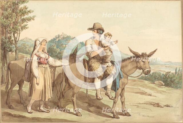 A Peasant Family and Two Donkeys. Creator: Bartolomeo Pinelli.