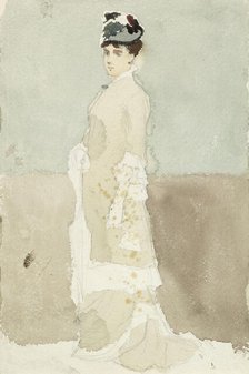 A woman in a walking suit, c1890s. Creator: Albert Edelfelt.