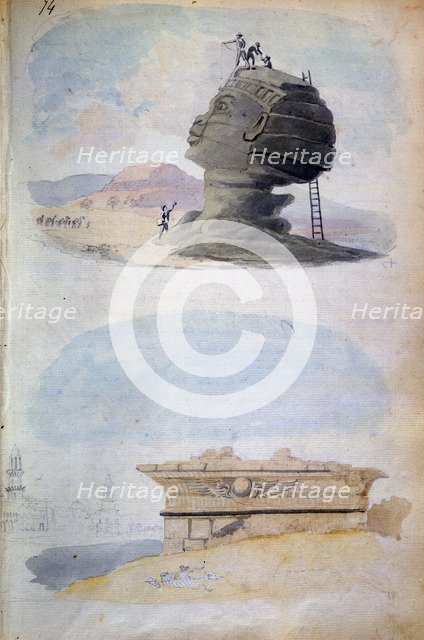 The Sphinx and a tomb, Egypt, 19th century. Artist: CH Smith