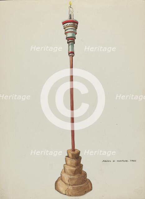 Holy Water Font, 1935/1942. Creator: Majel G. Claflin.