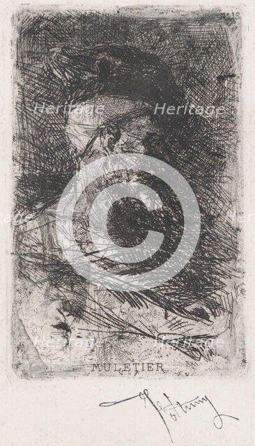 Head of a muleteer facing right, ca. 1860-70. Creator: Mariano Jose Maria Bernardo Fortuny y Carbo.